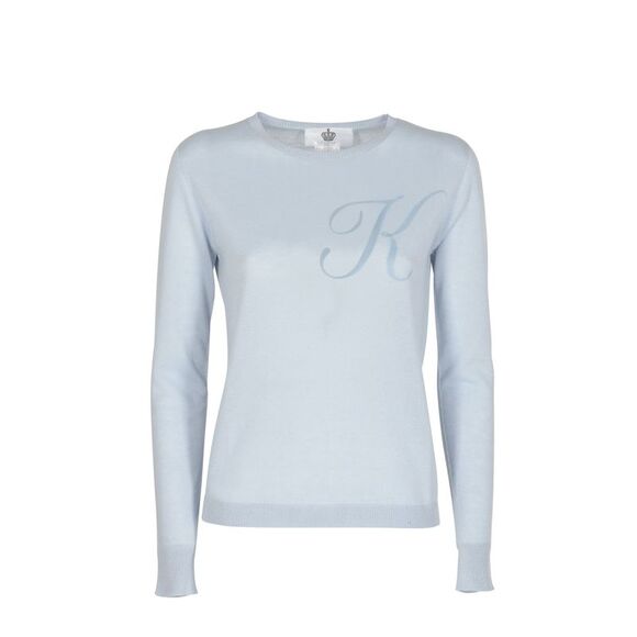 Dee Ocleppo Cashmere Crew Neck Long Sleeve Sweater Women Sky blue Sweaters - Picture 1 of 7